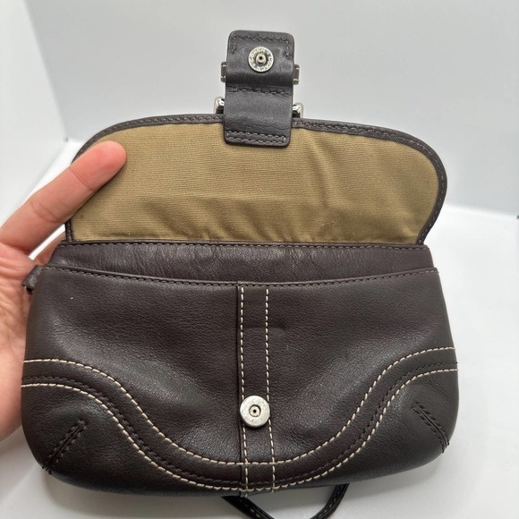 COACH Brown Leather Wristlet - Picture 9 of 10